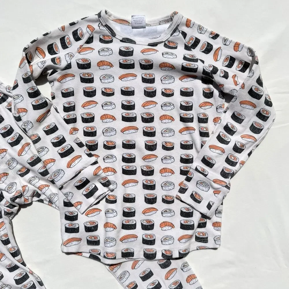 Little One Shop Unisex Kids 6-7 Sushi Print Pajama Set Girls Boys